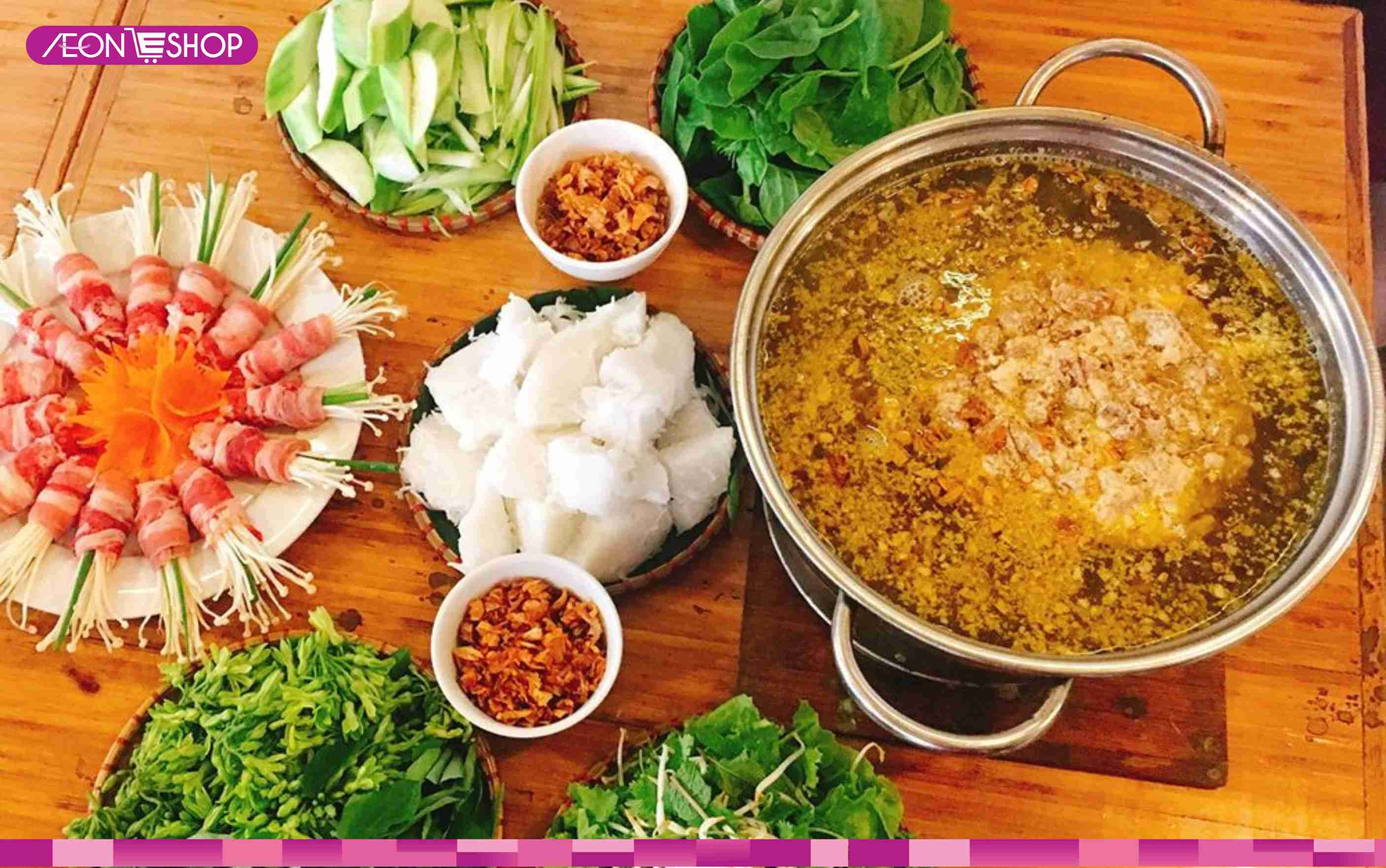 Trang trí lẩu cua đồng