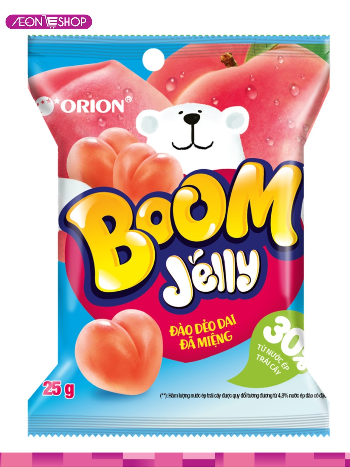 các loại kẹo dẻo: Kẹo dẻo Boom Jelly Orion vị đào