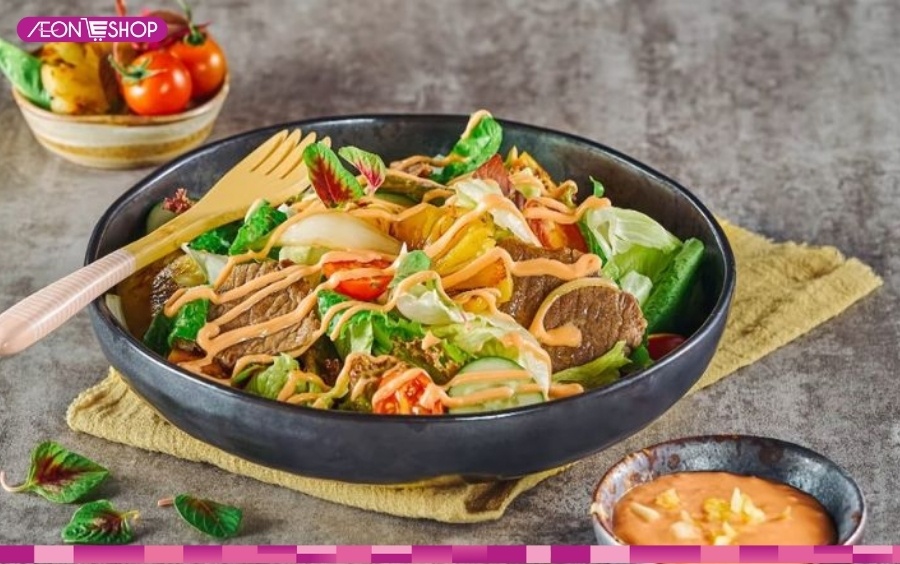 Salad trộn thịt bò với sốt mayonnaise