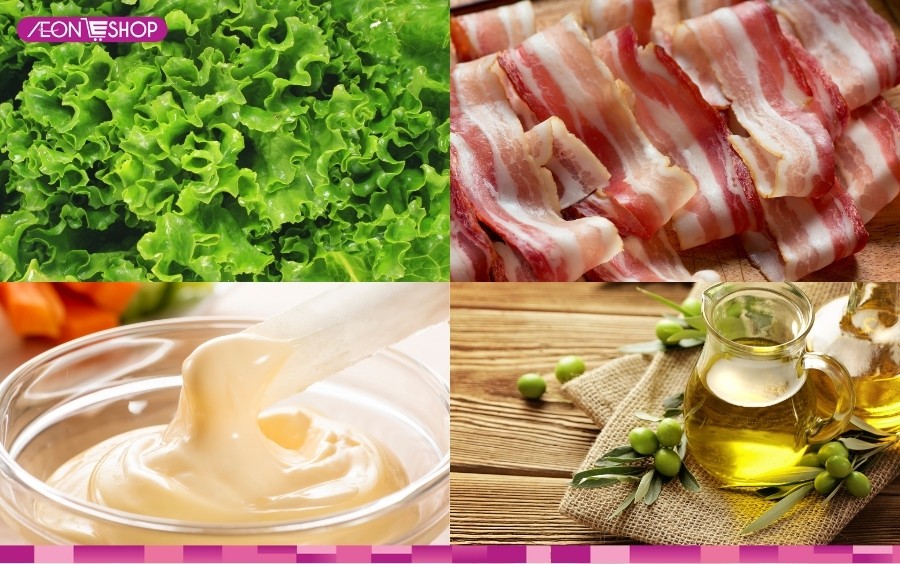 Nguyên liệu làm Salad rau xà lách trộn mayonnaise