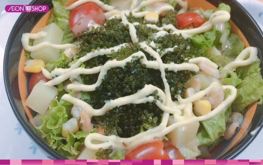 Salad trộn thanh cua, rong nho trộn sốt mayonnaise