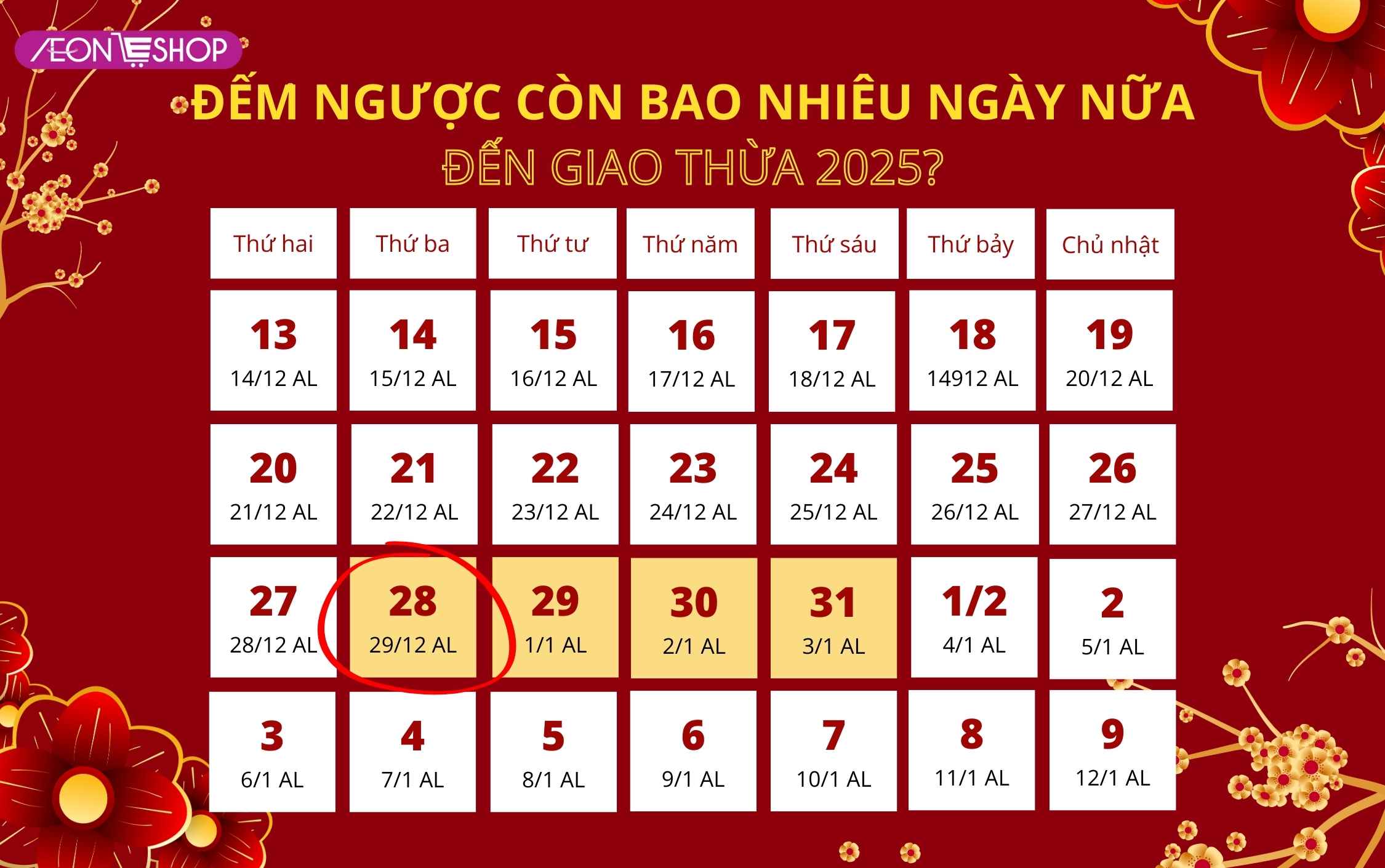 Giao thừa 2025 là ngày mấy