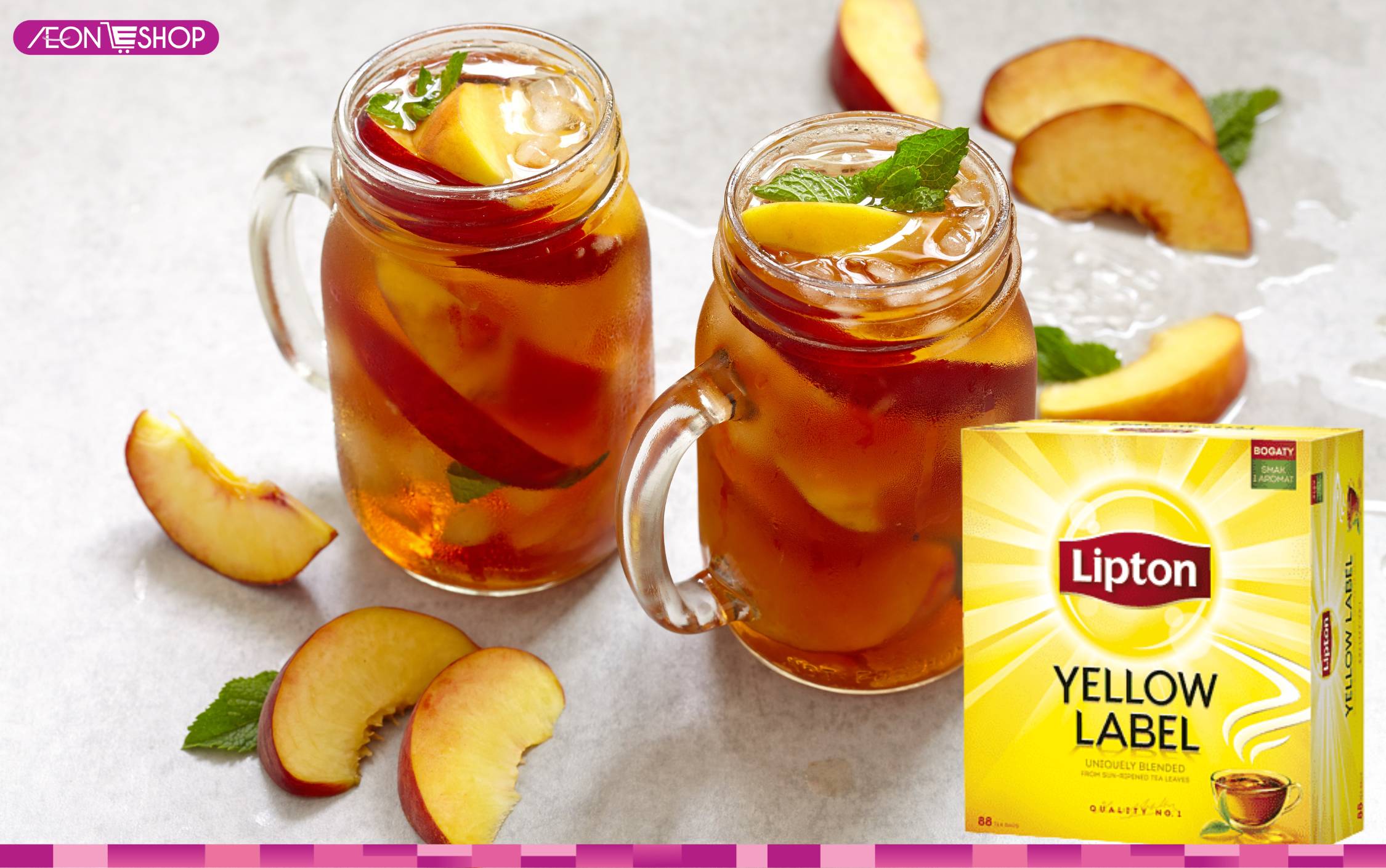 Hướng dẫn cách pha trà đào với túi trà lipton đơn giản tại nhà