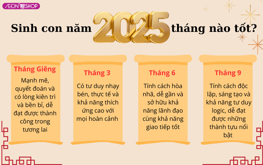 sinh con 2025 tháng nào tốt