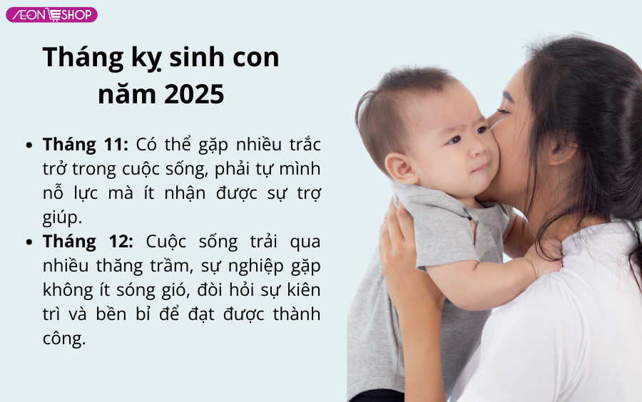 sinh con 2025 tháng nào tốt