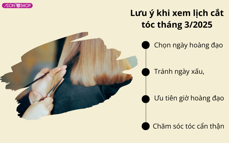 Lịch cắt tóc tháng 3/2025