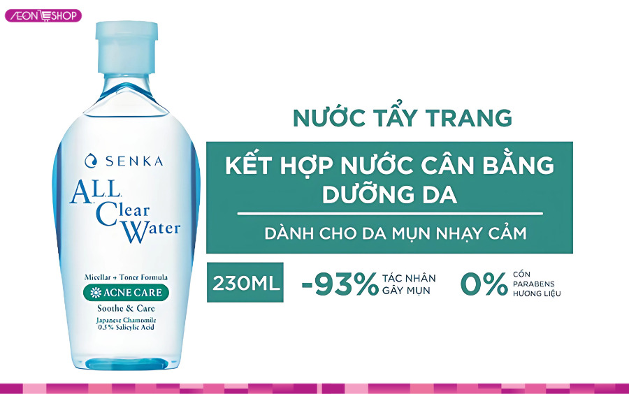 Nước tẩy trang Senka Micellar dành cho da mụn