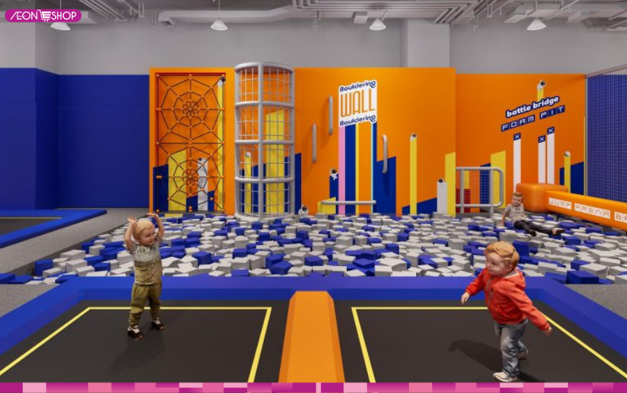 Vận động với khu vui chơi Jump Arena tại AEON