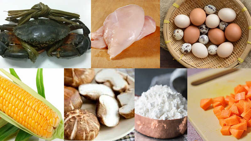 Nguyên liệu nấu súp cua thập cẩm