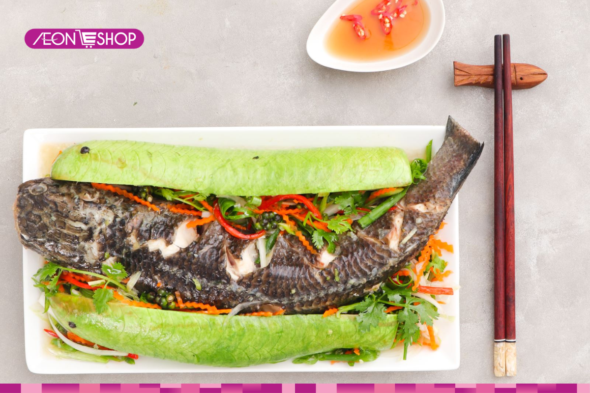 Cá lóc hấp bầu là món ngon từ cá có vị ngọt từ cá và rau củ