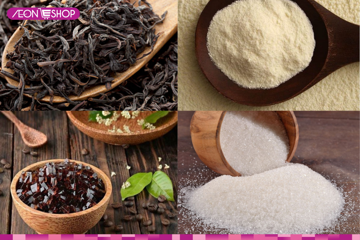 nguyên liệu làm hồng trà sữa