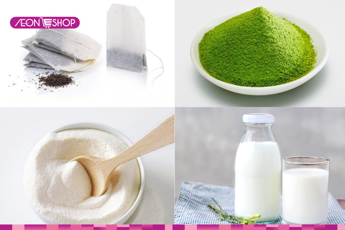 nguyên liệu nấu trà sữa matcha