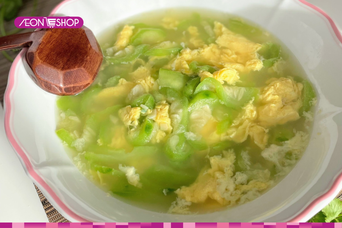 Canh mướp nấu với trứng