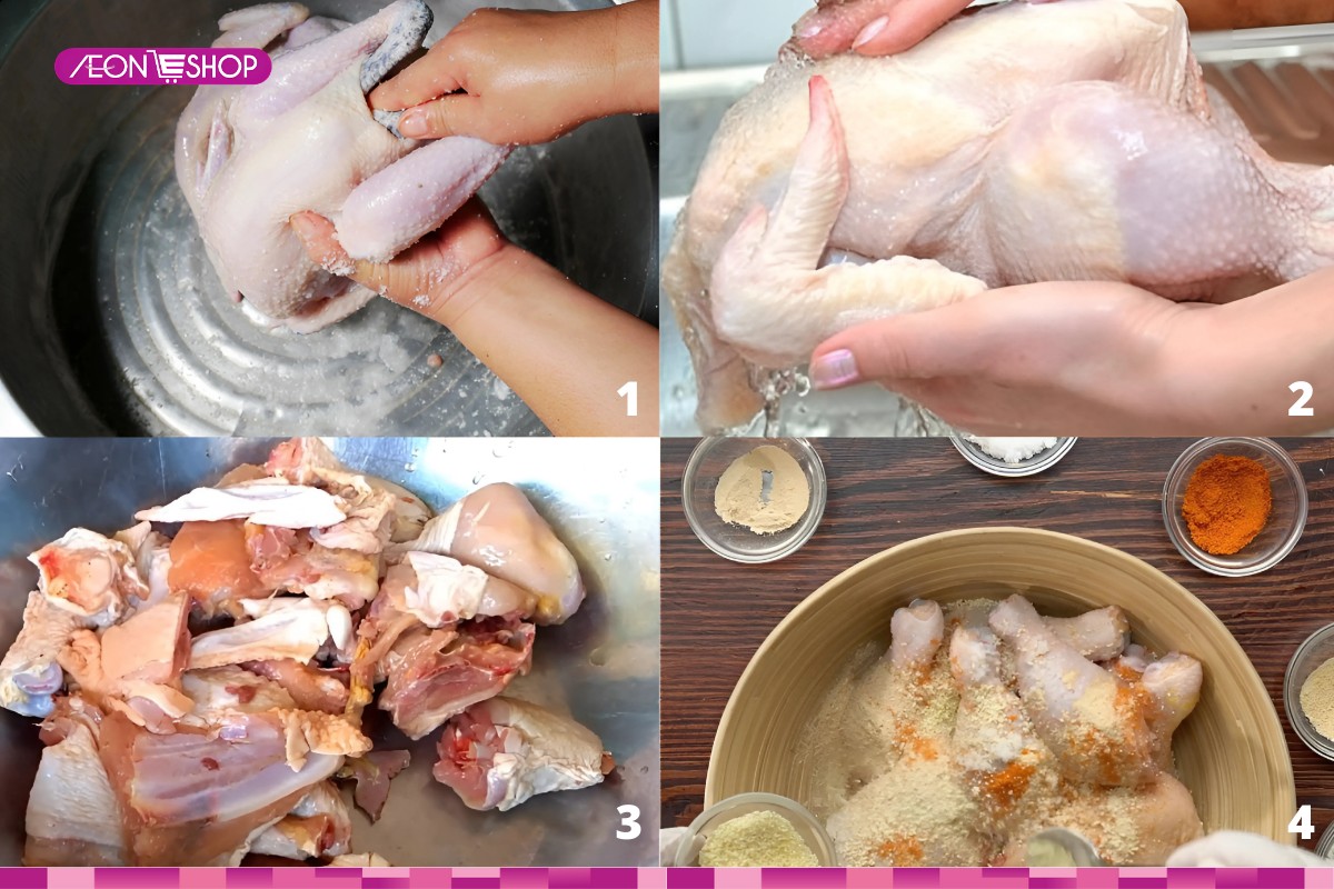 Sơ chế và ướp thịt gà nấu lẩu