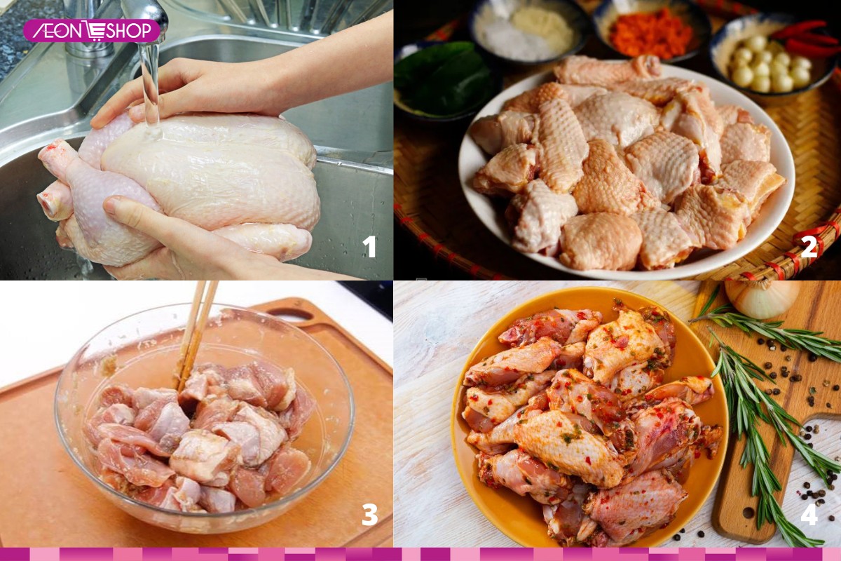 sơ chế và ướp thịt gà