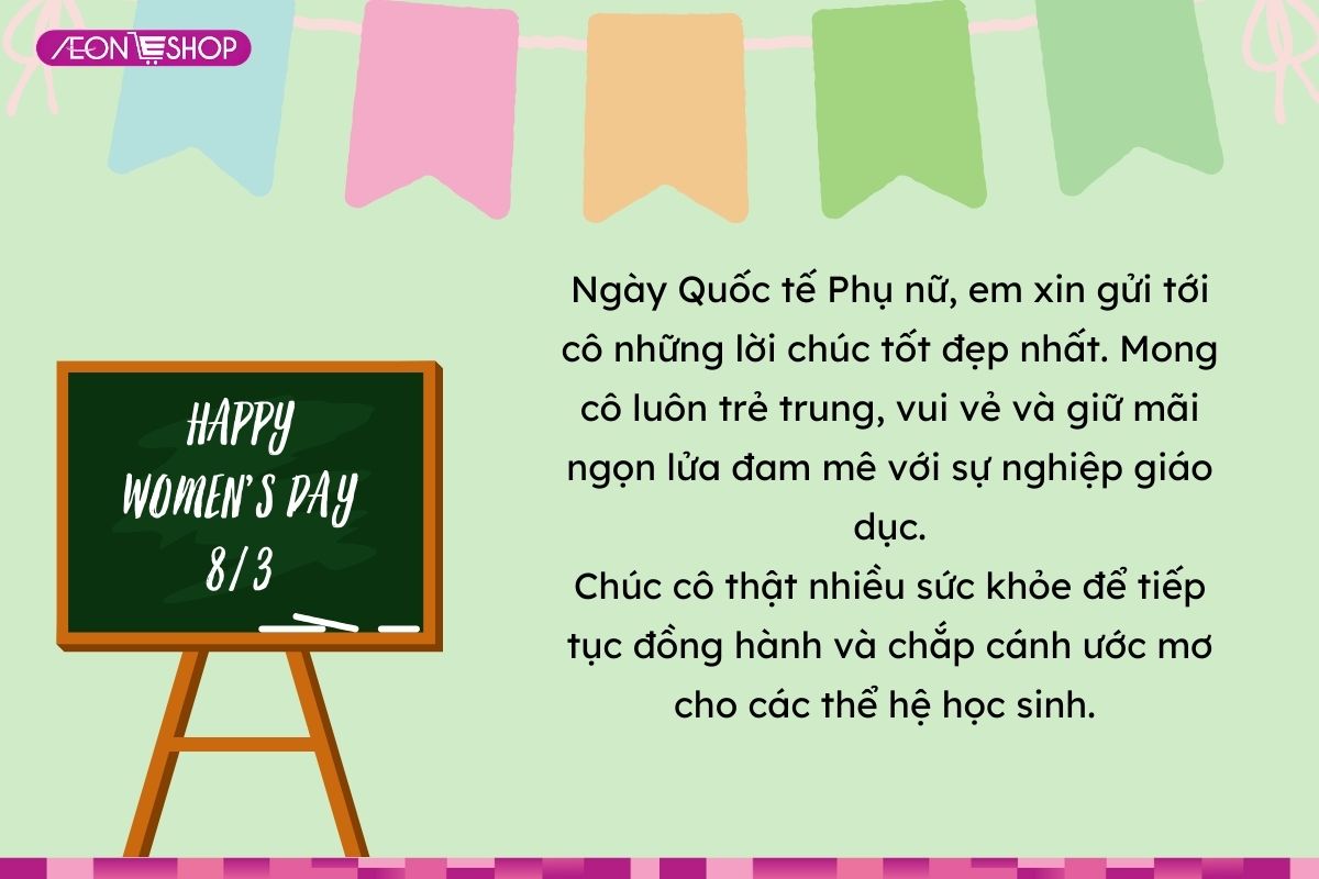 Lời chúc ngày 8/3 cho cô giáo