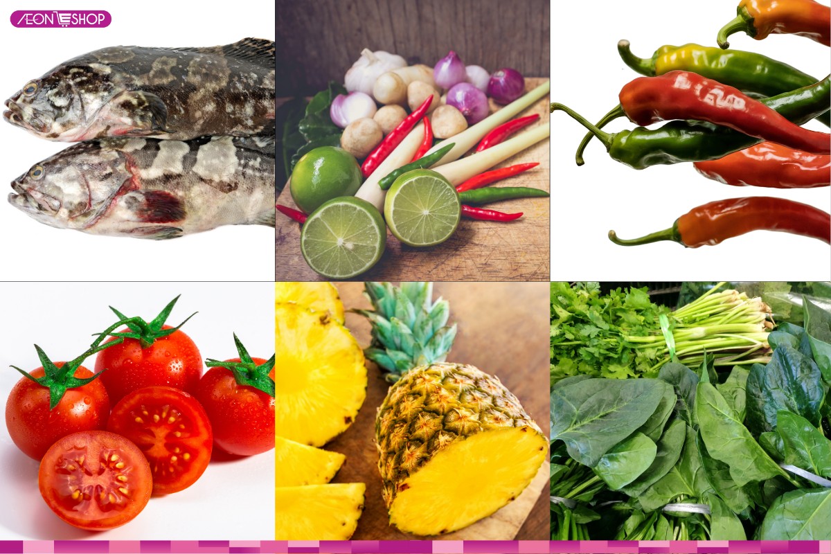 nguyên liệu nấu lẩu cá mú