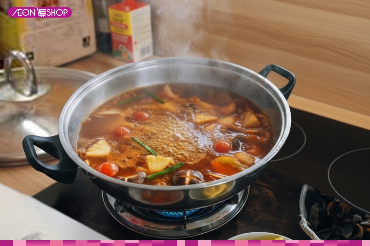 Nấu nước dùng lẩu cá basa